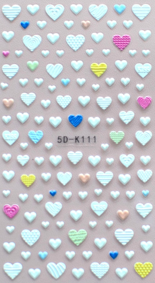 5D Heart Stickers with Non Toxic Adhesive