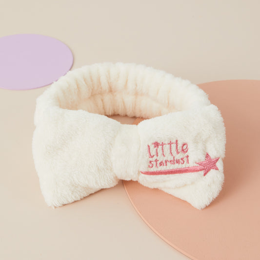 Little One's Fluffy Makeup Headband - Cream and Pink