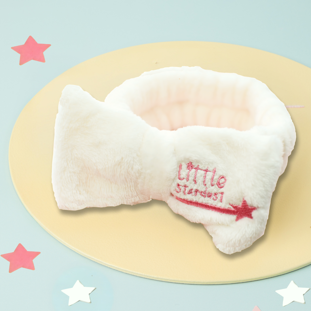 Little One's Fluffy Makeup Headband - Cream and Pink