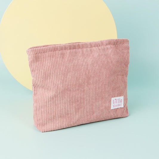 Large Dusky Pink Corduroy Makeup Bag