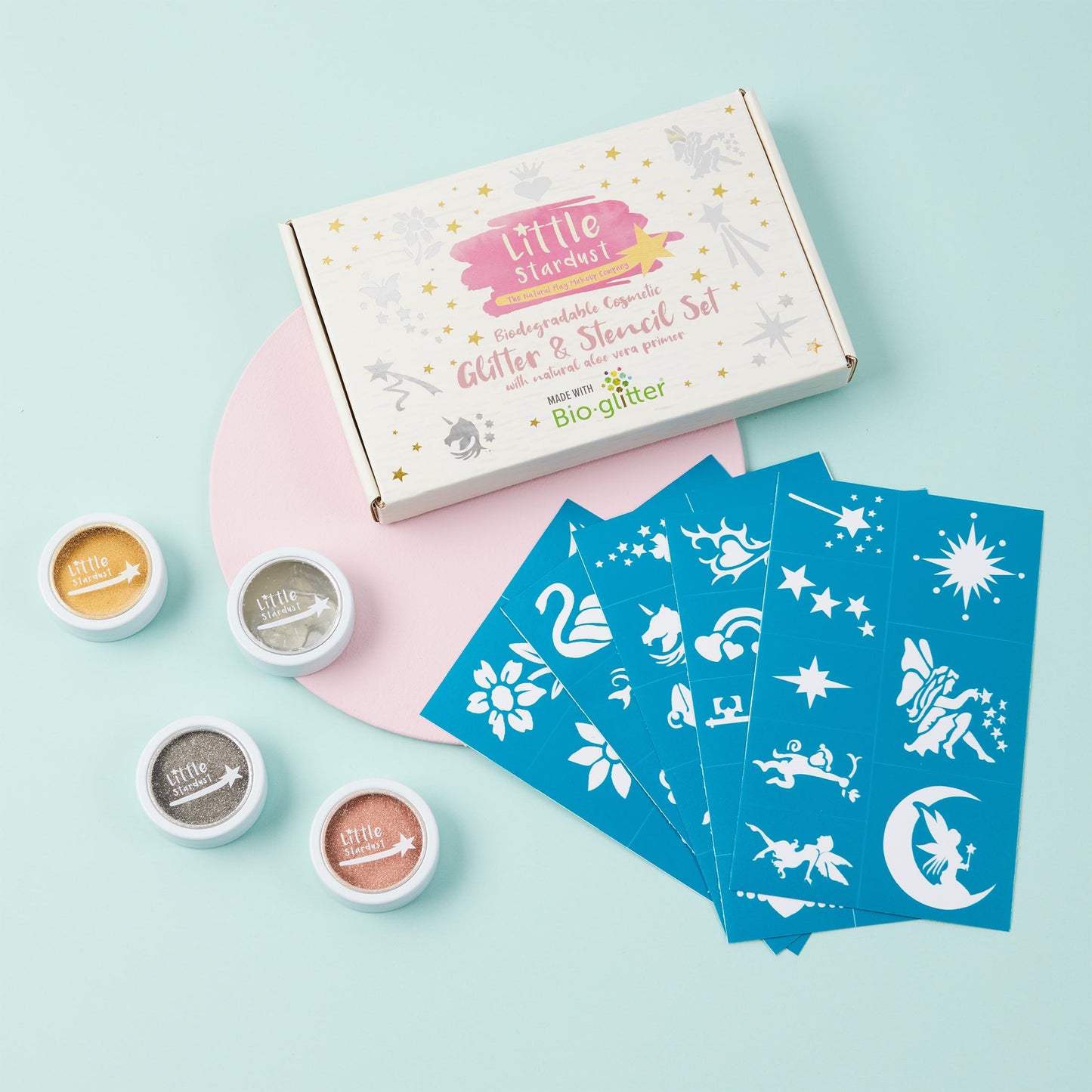 Biodegradable Glitter and Stencil Gift Set